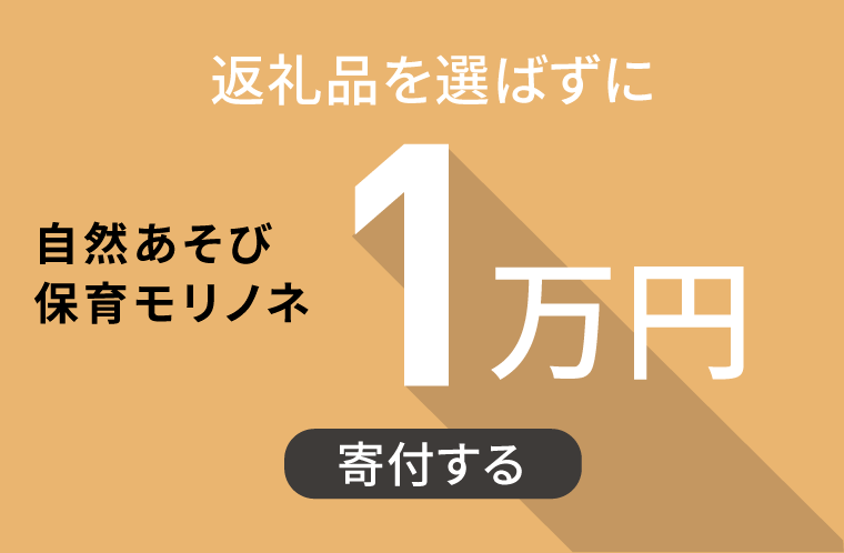 返礼品を選ばずに【自然あそび保育モリノネ】に1万円寄附する