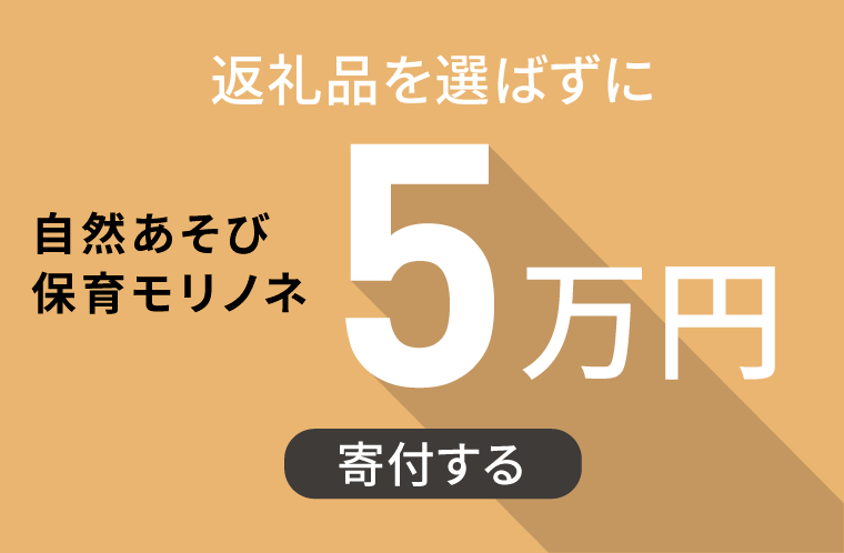 返礼品を選ばずに【自然あそび保育モリノネ】に5万円寄附する